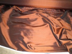Rust-Brown LEOPARD PRINT Iridescent Satin/Taffeta REVERSIBLE FABRIC – per yard