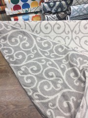 Scroll Linen Cotton Polyester Drapery Upholstery fabric by the yard