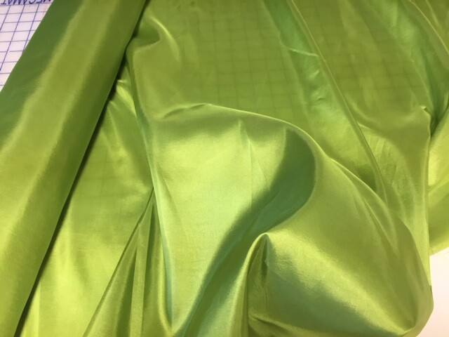 Lime green polyester taffeta fabric, NEW, by the yard, 59″ wide