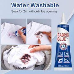 5x60ML Fabric Glue for Clothing – Permanent Washable Adhesive, No-Sew Clear Fusi