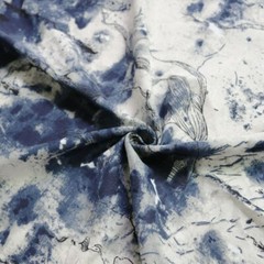1 Yard Ethnic dress material natural linen textile painting curtain fabric