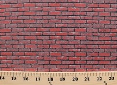 Landscape Medley Bricks Red Brick Wall Cotton Fabric Print by the Yard D501.16