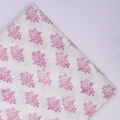 Indian 5 Yard Hand Block Floral Print 100% Cotton Dressmaking Craft Fabric