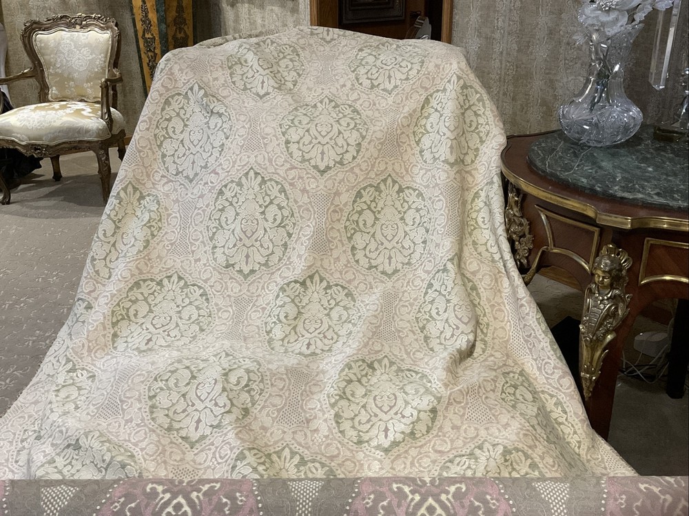 Damask blush upholstery fabric, 6 3/4 Yards
