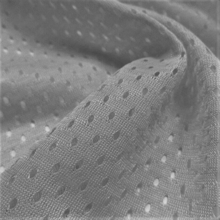 Silver Football Mesh Athletic Jersey Fabric – 58″ Wide – Medium Holes
