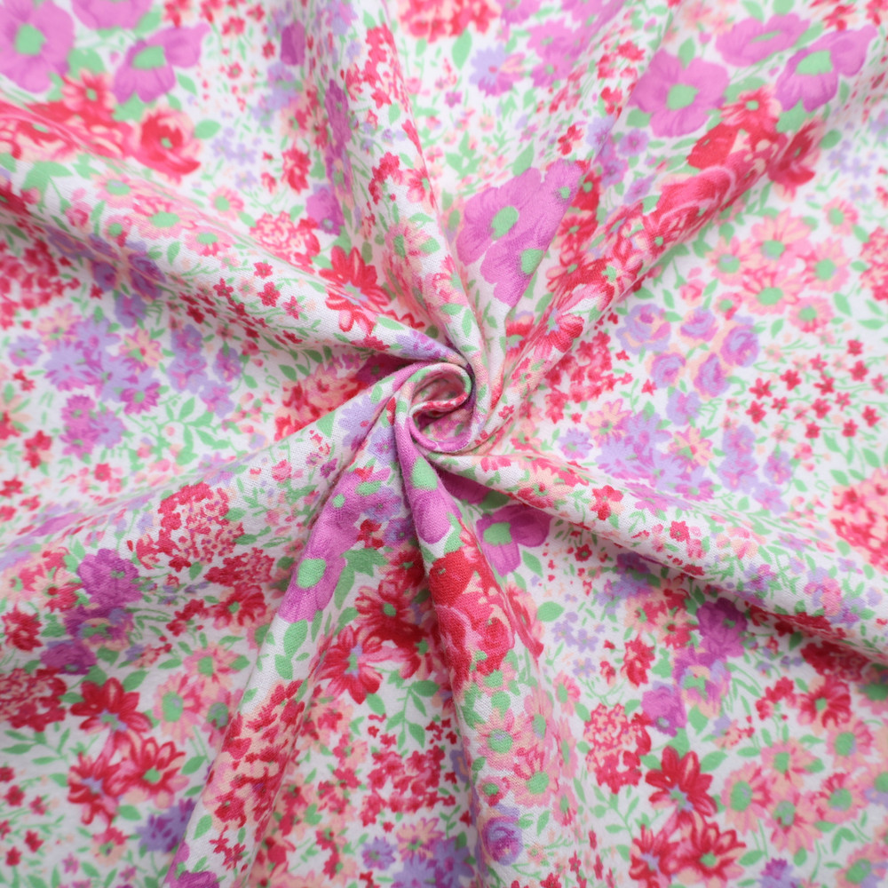 100% Cotton Flannel Fabric, Floral Printed(4 Types) – By the Yard