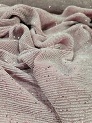 Pink Blush Pleated Stretch Fabric by the Yard – Embroidery and Sequins for Dress