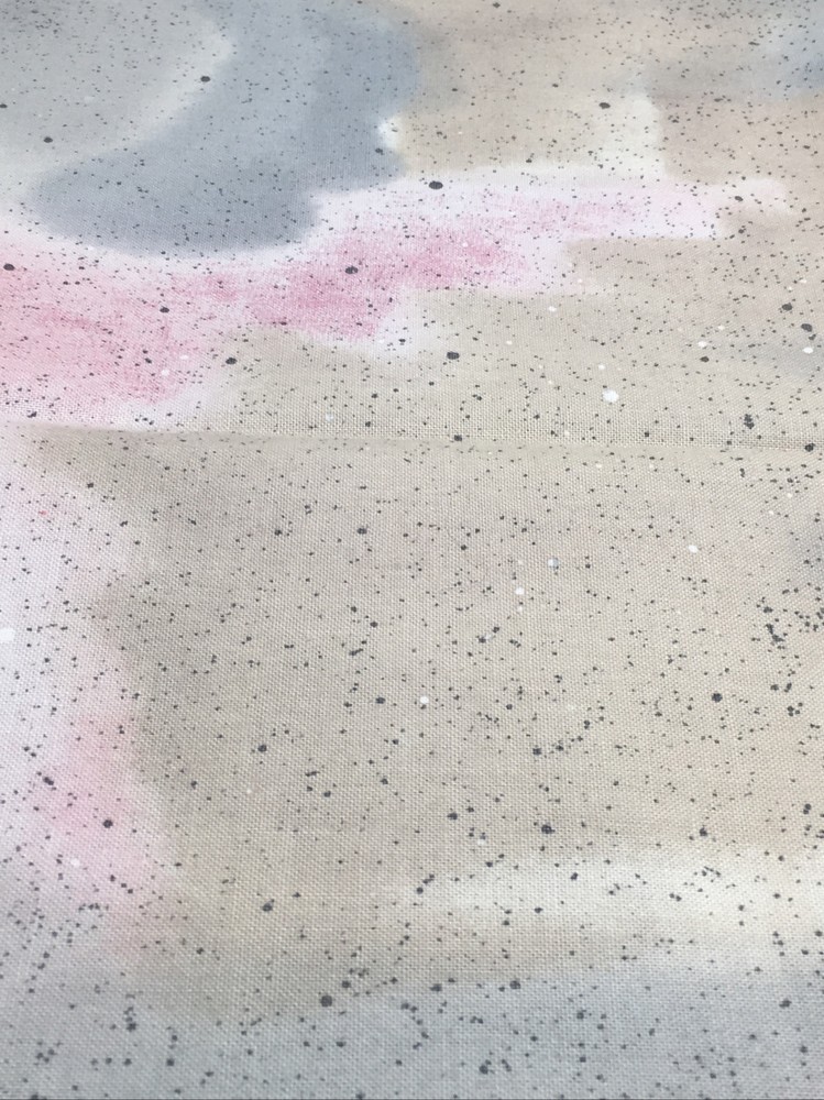 Background Fabric for Quilters Grey Beige Pink Speckled 1/2 Yd Cotton