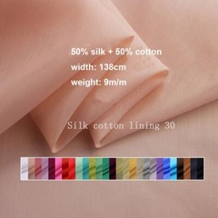 55‘’ Wide Silk Cotton Lining White Solid Color Natural Silk Fabric Dress Scarf