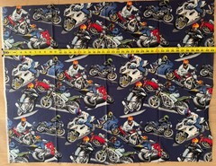 Vintage Alexander Henry Fabric Sport Bike Motorcycle 43 X 33”