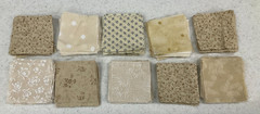 2″ x 2″ SQUARES – PACK #1 – BEIGE COTTON QUILTING SQUARES– 219 PCS