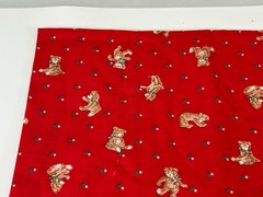 1 yd Cranston Red Fabric Christmas All Over Tumbling Playful Teddy Bears Holly