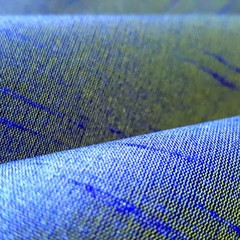 ROYAL BLUE YELLOW TWO TONE FAUX SILK POLY DUPIONI FABRIC 58″ DRAPERY BY THE YARD
