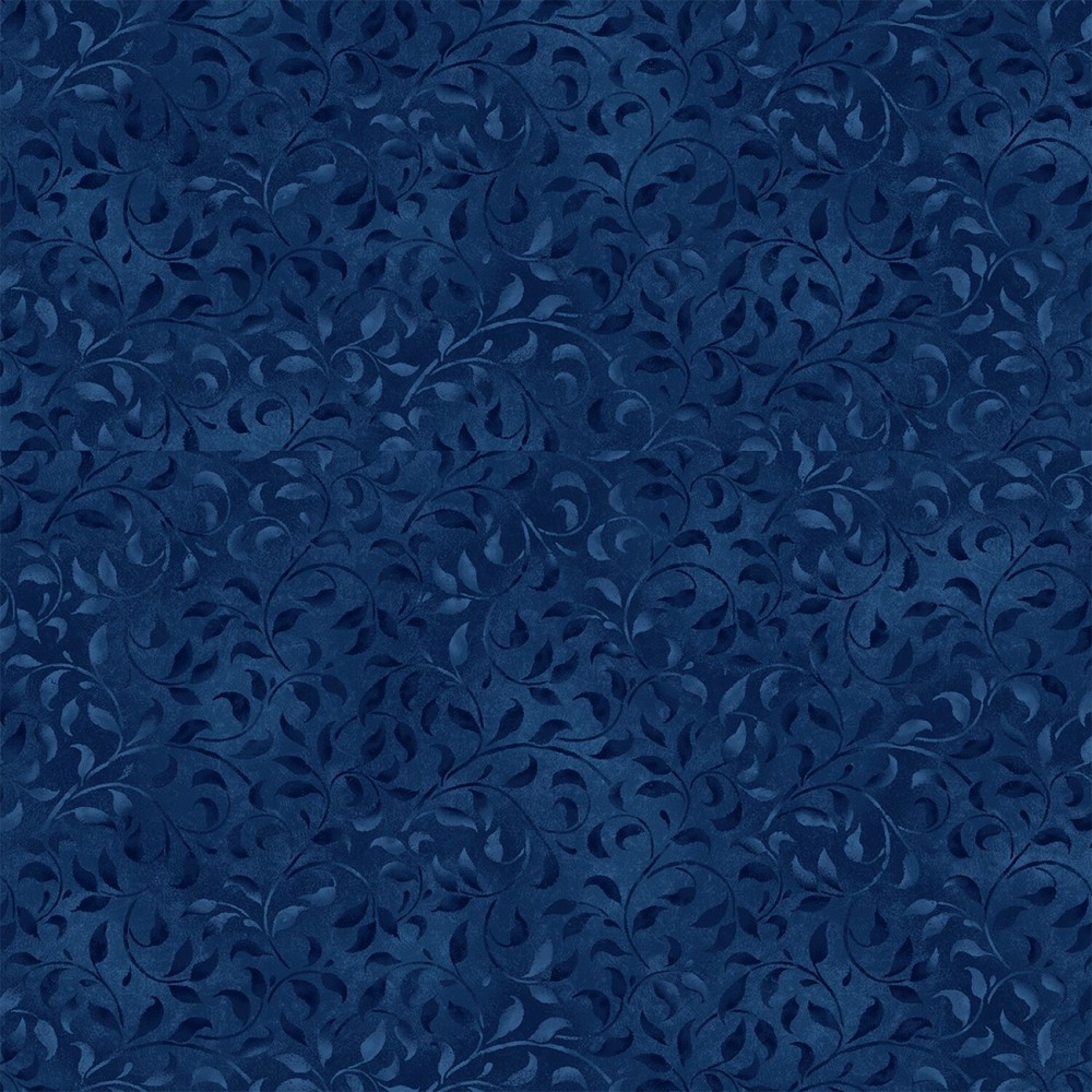 Wilmington Prints True Navy Blue Climbing Vine 45″ Wide 100% Cotton BTY
