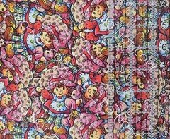 Custom 100% Cotton Woven Fabric Berry Girl Stacked By The 1/4 Yard 9×56