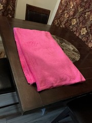 Hot Pink Bubblegum Pink Minky Fleece Fabric, 63” By 32”