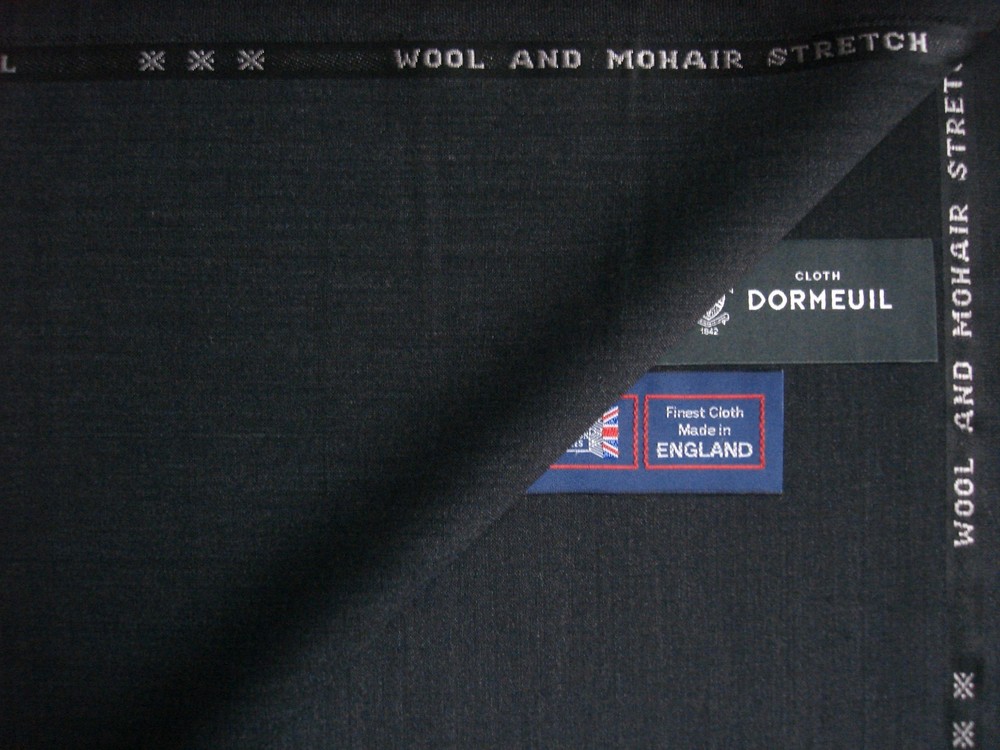 DORMEUIL 85% WOOL15% MOHAIR “WEFT STRETCH” SUITING FABRIC MADE IN ENGLAND- 3.4 m