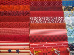 45 squares 6 x 6 quilter vintage fabric cotton red blue prints bundle lot