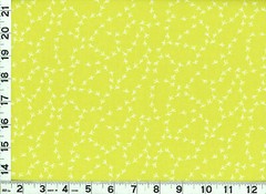 Lt Chicken Feet Tracks on Light Yellow Green Quilting Sewing Fabric by Yard #873