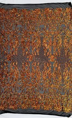 Phoebe Iridescent ORANGE GOLD Sequins on BLACK Mesh Lace Fabric by the Yard – 1