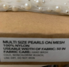 NEW Fabric Whole 6 Yard Cut 50 Inch Multi Pearl on Mesh Bridal Prom