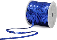 Royal Blue 6Mm Crafts round Flat Sequin Strip Trim on Strings for Crafts, Fringe