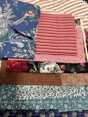 Cotton Mixed 35pc Fabric Scraps Lot Multicolor Patterns Quilting Crafts DIY 2lb