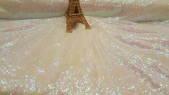 White Iridescent Sequin Hologram On Mesh Fabric By The Yard Dress Fashion