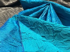 Crushed Turquoise Sheer Fabric, Double Sided 18″ X 3 Yards