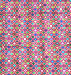 Wishwell by Rober Kaufman Medallion Pink Green Blue Cotton Fabric BT Half Y #10