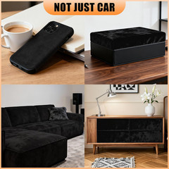 Black Suede Fabric Wrap for Car Interior, 17In X 70In Self Adhesive Microfiber