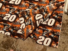 VINTAGE NASCAR TONY STEWART #20 HOME DEPOT FLEECE FABRIC ( X2 ) 70” x 57”