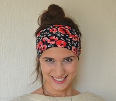 Cotton Fabric Jersey Knit By The the Yard Floral Print 7/18 #9 [Dess, Headwrap]