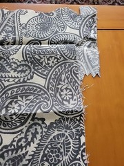 Tommy bahama Outdoor Fabric Screen Print 2 Pcs Remnants Grey Paisley Upholstery