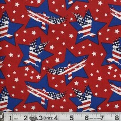 Flying Eagle in Stars RWB 100% Cotton Fabric sold by the Long Quarter off bolt