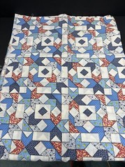 Vintage Fabric Quilt Print on White 44” W X 176” L Cotton or Cotton Blend