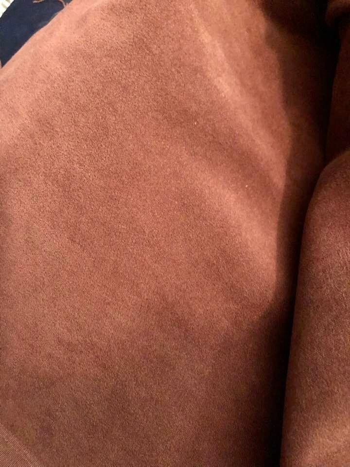 Brown Brushed Sanded “Silk” Poly w/ Stretch Yardage 45″ X 2 1/8 yds