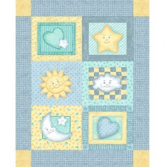 35″ Fabric Panel | Nursery Baby Goodnight Moon & Star Blue Yellow