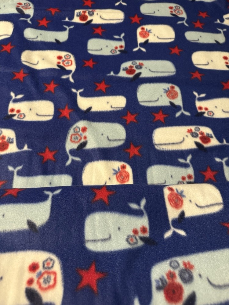 fleece fabric -By The Yard – Blue Whale