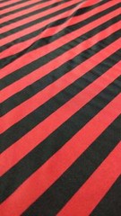 0.5″ (Half Inch) Vertical Stripes on Poly Spandex Fabric (Black/Red) | (4 Way S