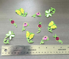 Spring, Easter, Ladybugs and Butterflies Pre-Cut Iron on Fabric Appliques .