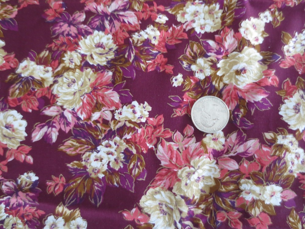 4962. Peter Pan FLORAL PRINT Crafts, Quilting COTTON FABRIC – 45″ x 3-3/4 yds.