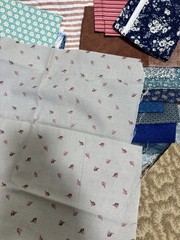 Cotton Mixed 35pc Fabric Scraps Lot Multicolor Patterns Quilting Crafts DIY 2lb