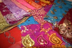 10 Pack 12″ x12″  Vintage Dupatta Beaded,Fabrics,Embroidered Beaded swatches