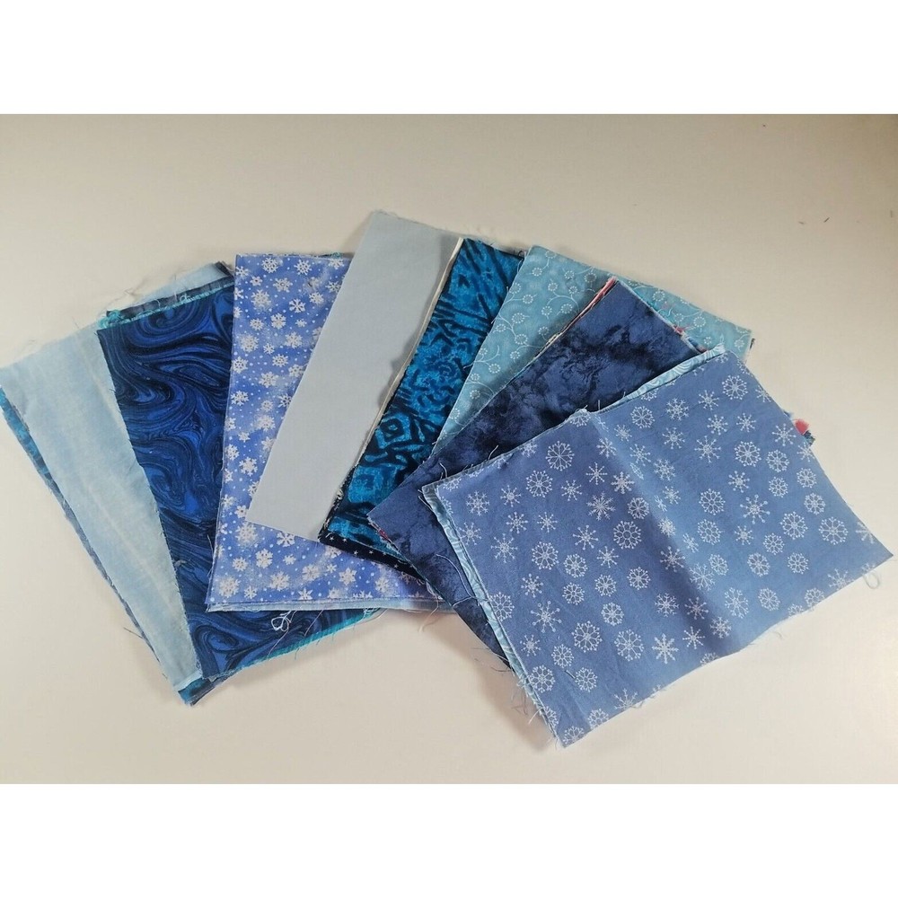 Blue Fabric Quilting, Crafts, Sewing Cotton & Cotton Blend 9″ x 6″ Lot of 31