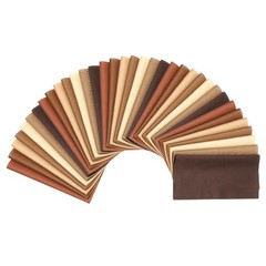 PATIKIL Cotton Fabric Bundles, 35 Pcs 4 x 4 Inch Fat 4 x 4 Inch, Brown