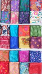 ABB Sari Silk Fabric Squares 30pcs 8″ Craft Quilt Decor Scrapbook Art Doll DS370