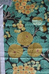 VNTG 1970s? Brunschwig & Fils Glazed Camborne? Chintz Sample Gold Black 24″x51″