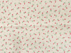 Cranston Off White Background Tiny Flowers Rosebuds Print Cotton Fabric 1+ yd