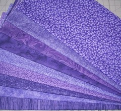9 Purples Fat Quarters Bundle Tonal tone on tone Fabric Precut